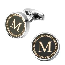 Hot fashion Jewellery English letters letter M cufflinks male French shirt cuff links for men’s Jewelry Gift free shipping