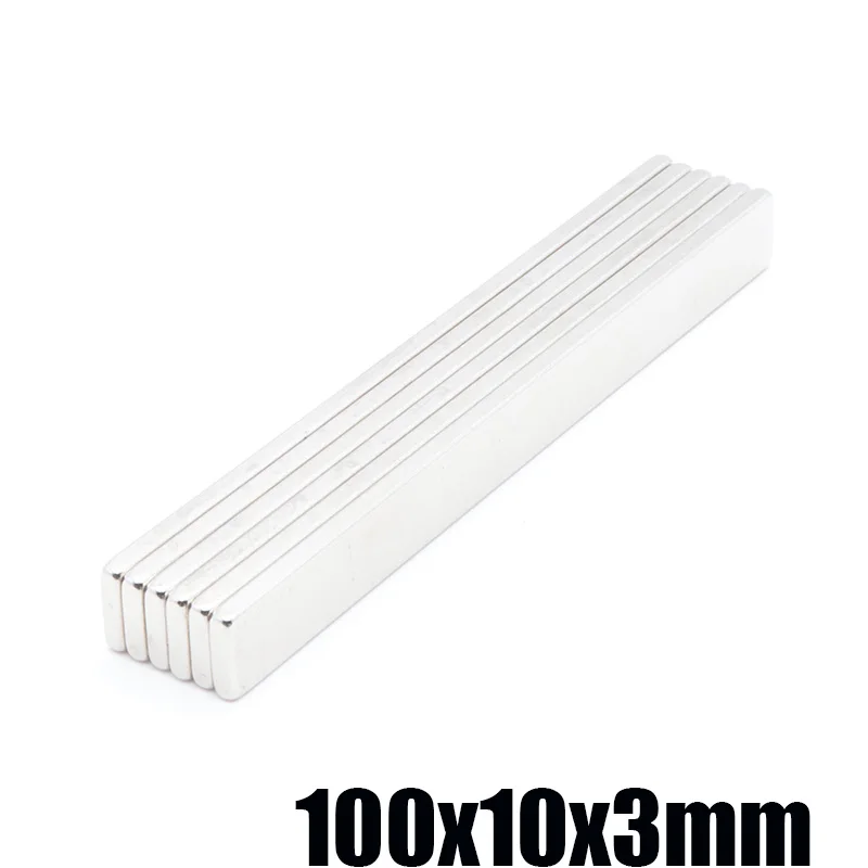 5 шт. 100x10x3 мм прямоугольный магнит 100*10*3 всасывающие неодимовые магниты лист Neodimio