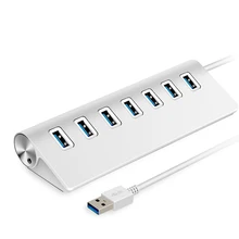 USB 3.0 HUB aluminum 7 port USB HUB high speed 5Gbps multiple ports usb splitter Adapter usb 3 hub for computer laptop usb hab orico high speed aluminum 7 port usb 3 0 hub usb hub splitter with 12v2 5 power adapter for windows mac os pc laptop a3h7 bk