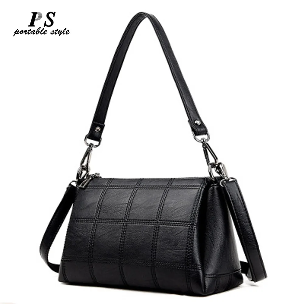 Новая модная дамская сумочка женская сумка из натуральной кожи черная кожаная сумка Bolsas femininas Женская сумка через плечо