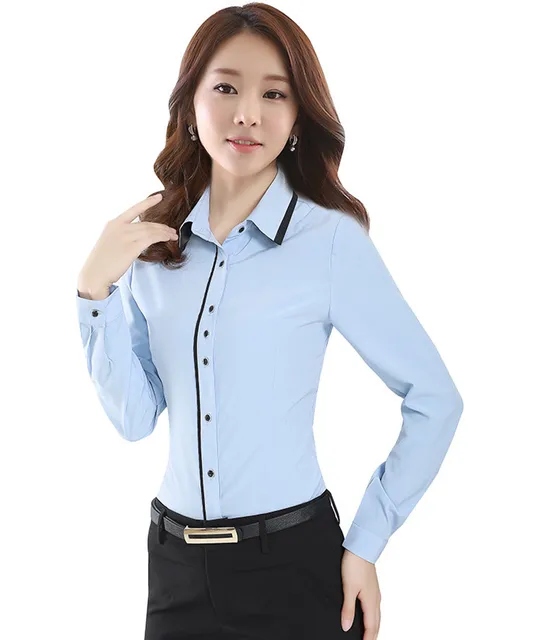 New 2017 Women's Shirt Long Sleeve Women Blouses Ladies Office Shirts ...