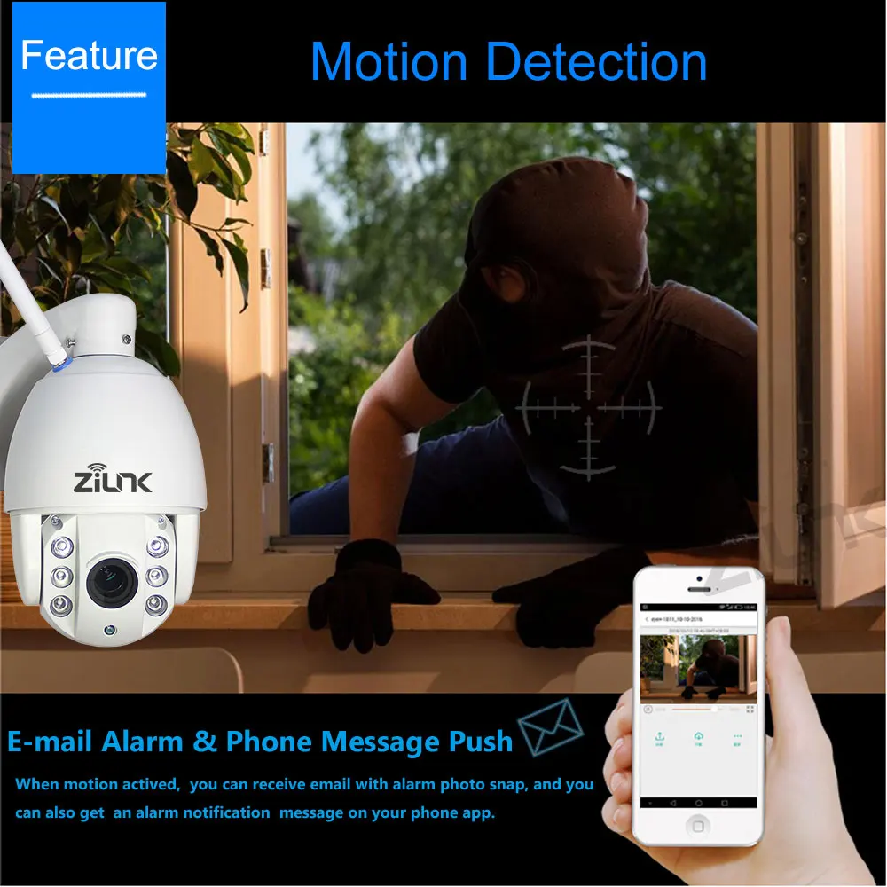 ZILNK 3G 4G SIM Card Outdoor PTZ Dome IP Camera 1080P 2.7-13.5mm Auto Zoom Night Vision 60m CCTV Security Wireless WIFI Camera