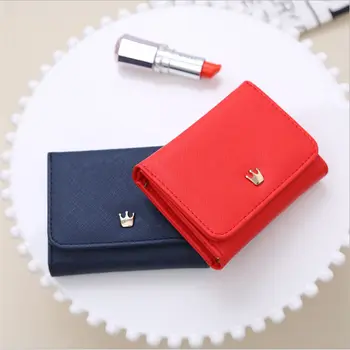 

Clutch Wallet Female Small Crown Lady Short Women Wallets Mini Money Purses Fold PU Leather Bags Female Coin Purse Card Holder