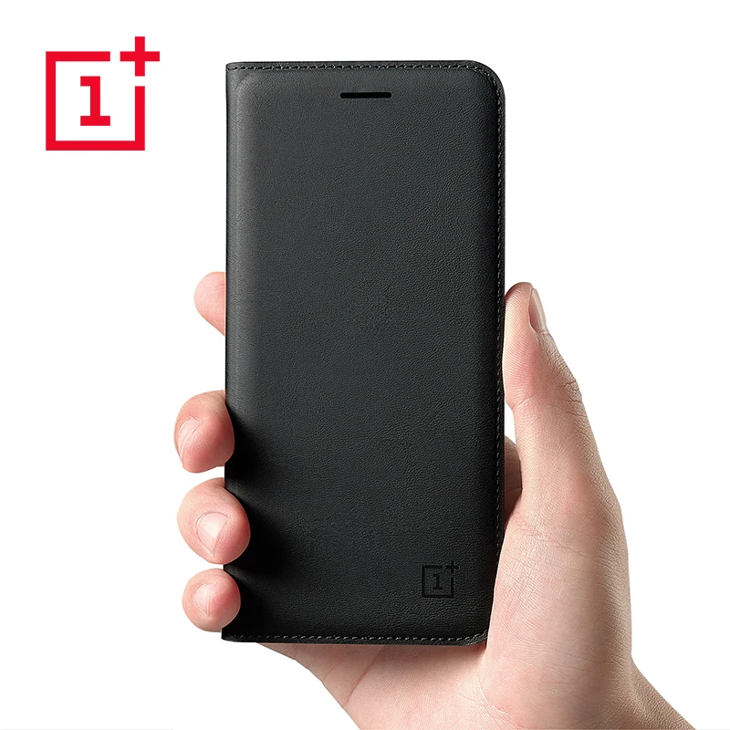 OnePlus 5 Flip Cover Black Case Original PU Leather Oneplus5 Five Flip