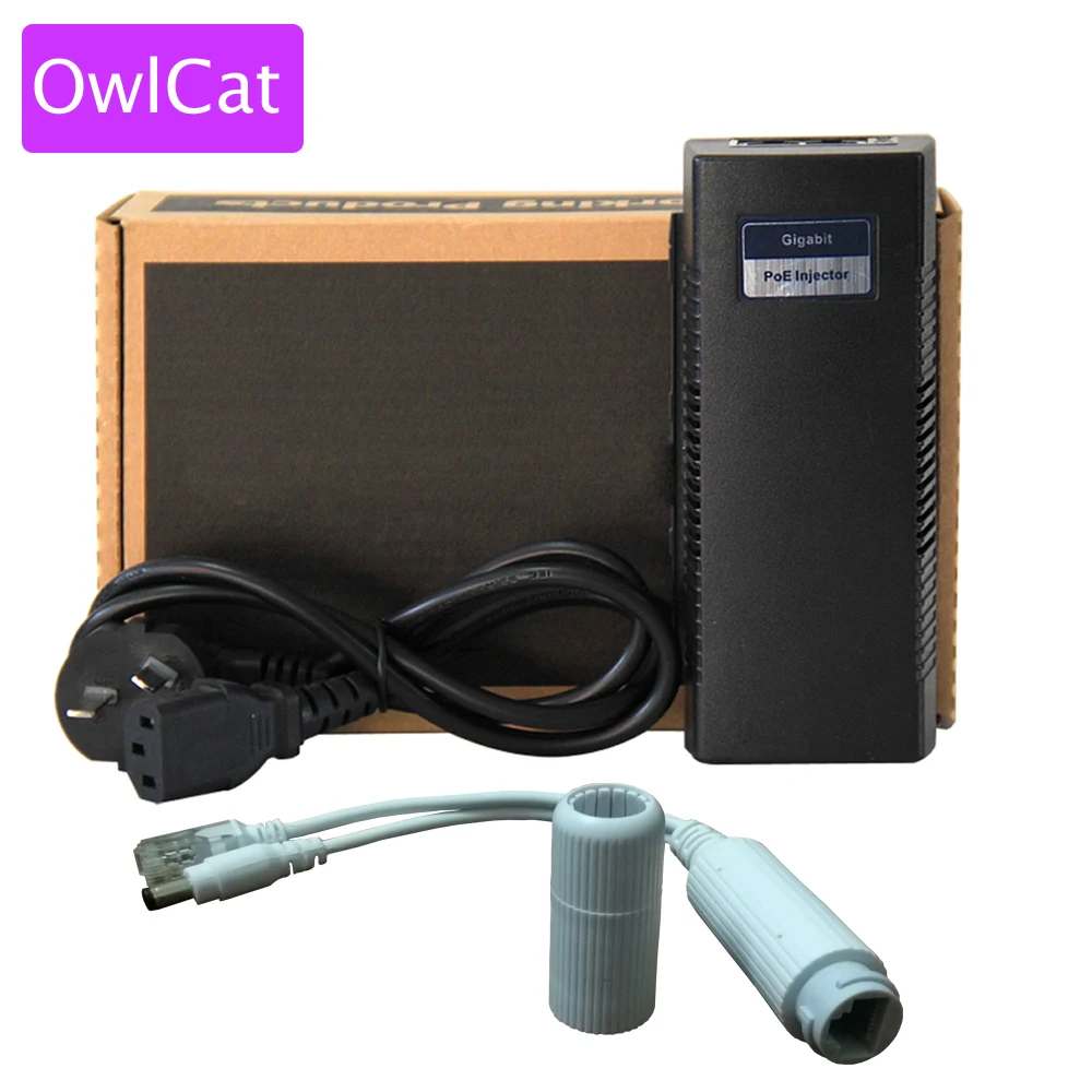 

OwlCat 2 Ports Fast PSE Ethernet Switch 1 Port POE Injector 48V 30W Power over Ethernet PoE Adapter Power Supply for IP Camera