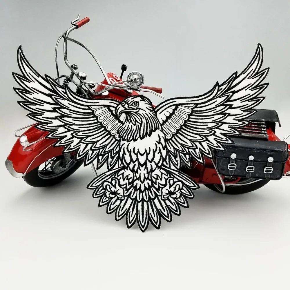 Flying Eagle Embroidered Iron On Patches For Clothing Fashion Full Back Design (4)