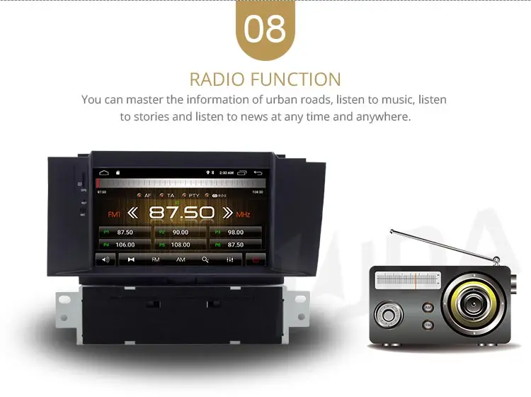 Best LJDA 1 Din 7 Inch Android 9.1 Car DVD Player For Citroen C4 C4L DS4 Wifi GPS Radio 2G RAM GPS Navigation Radio WIFI Multimedia 10