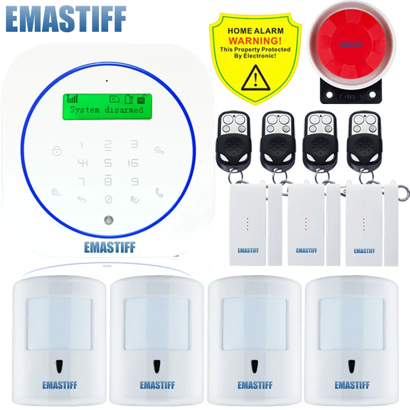 Free shipping.APP Control Alarm Security gsm alarm Systems Home Office Alarmes Pet Immune PIR