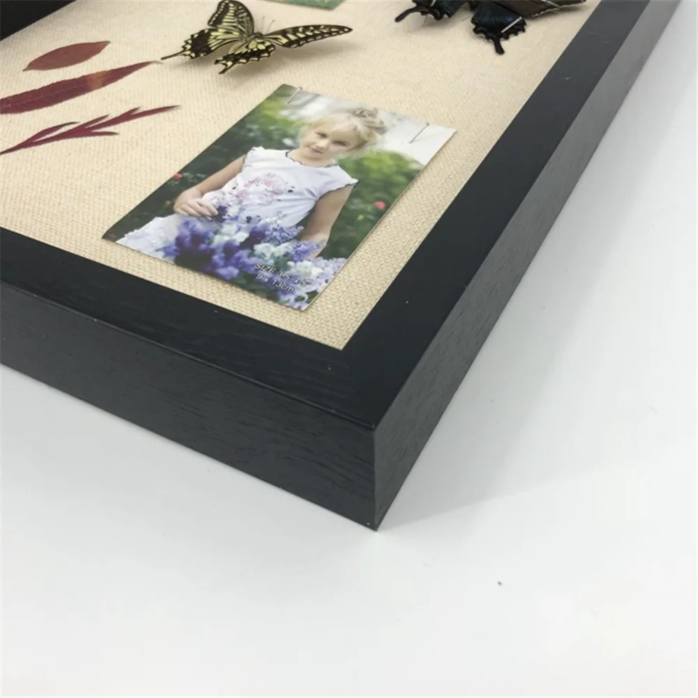OurWarm DIY Свадебные сувениры для пар дисплей теневая коробка рамка льняной фон и 15 палочки булавки памяти дисплей коробки