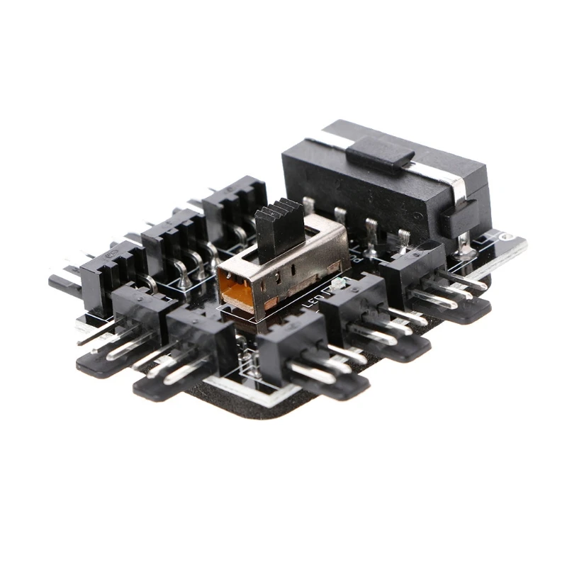 PC IDE Molex 1 To 8 Way Splitter Cooling Fan Hub 3 Pin 12V Power Socket 4