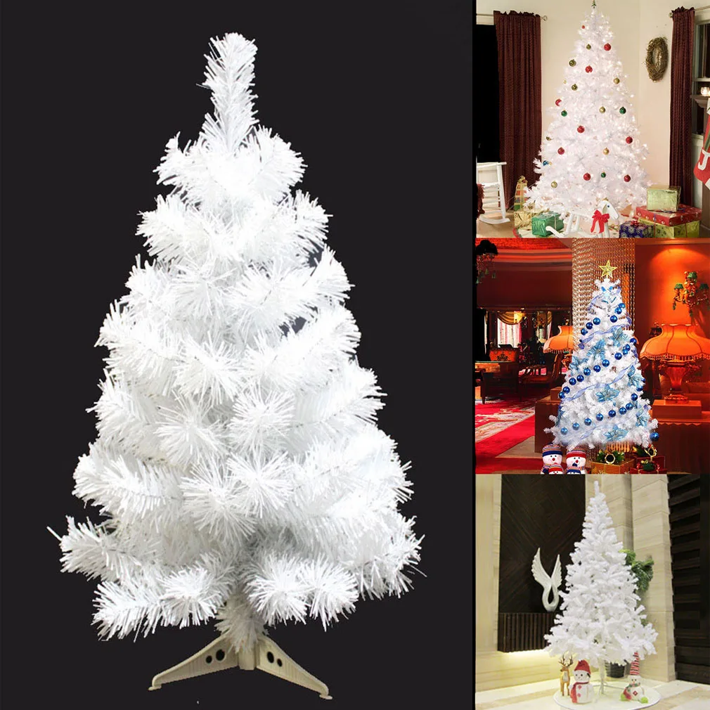

60cm Artificial Christmas Tree with Plastic Stand Holder Base for Christmas Home Party Decortaion (White)