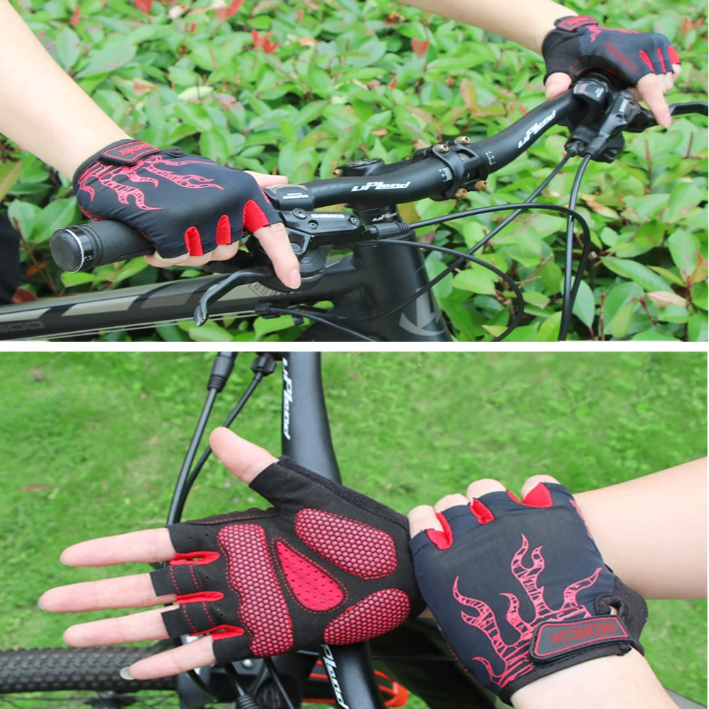 MOREOK из лайкры для спорта на открытом воздухе, гоночные противоударные перчатки для горного велосипеда, велосипедные перчатки с коротким пальцем для езды на велосипеде, велосипедные перчатки для мужчин