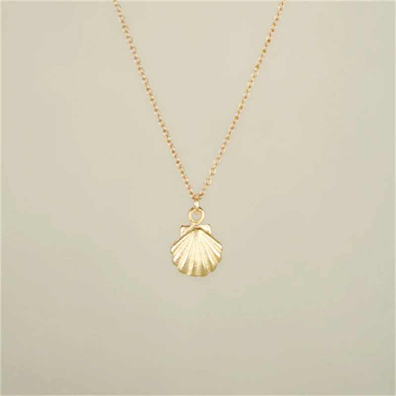 Hot Charming Small Gold Seashell Necklace sea Shell Necklace Ariel