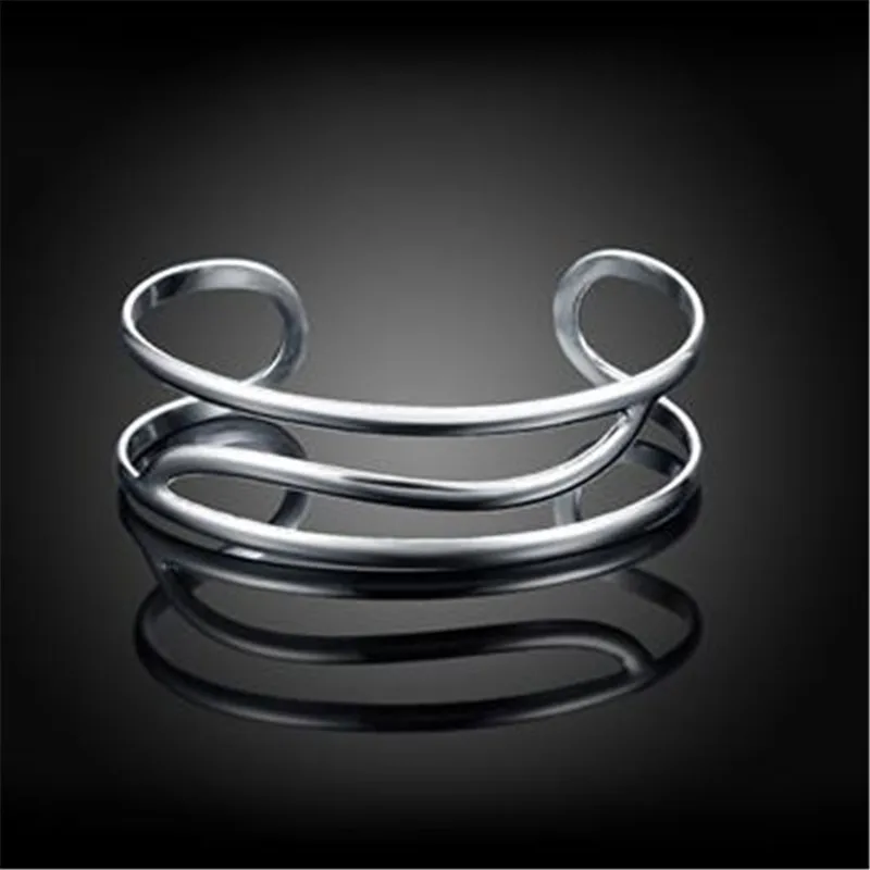

Fashion Jewelry 925 Sterling Silver Bracelets Smooth Women Bracelet High Quality Wedding Party Gift