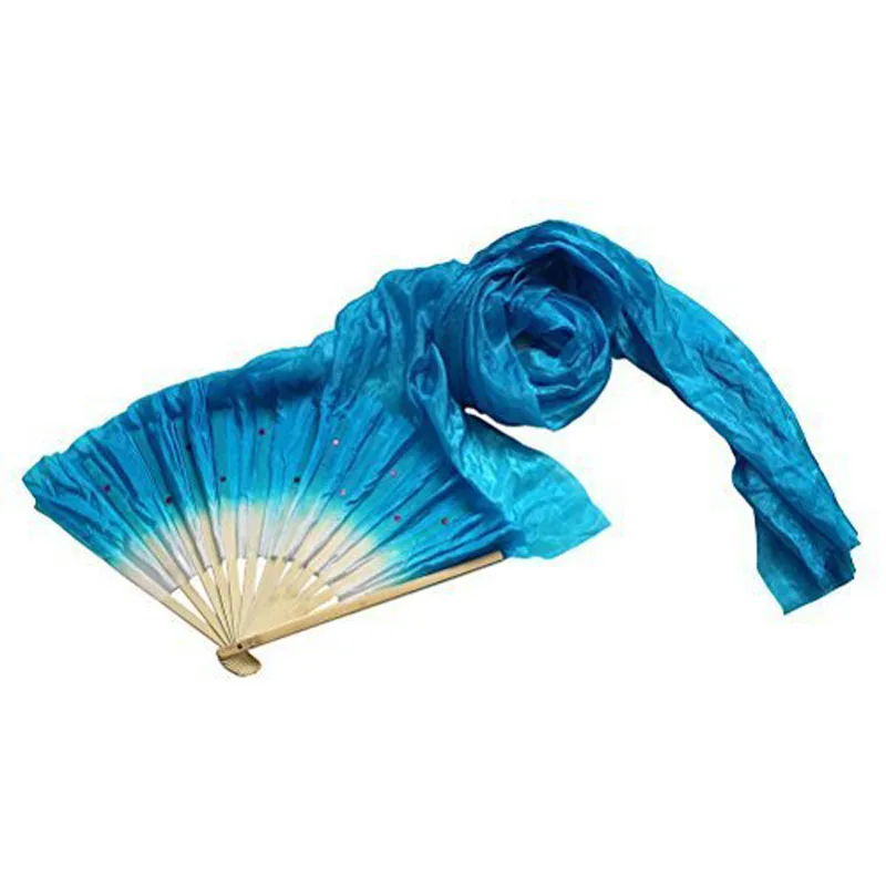 

1.8m Hand Made Colorful Belly Dancing Bamboo Long Silk Fans Veils Dance Fan SSA-19ING