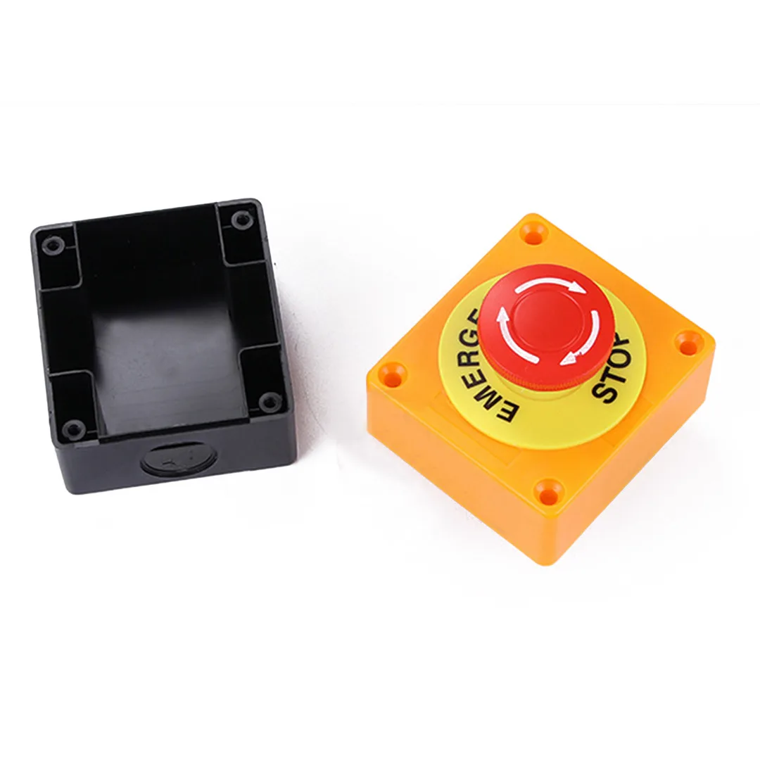 Waterproof Red Sign Emergency Stop Mushroom Cap Emergency Stop Push Button Switch NO+NC AC660V/10A