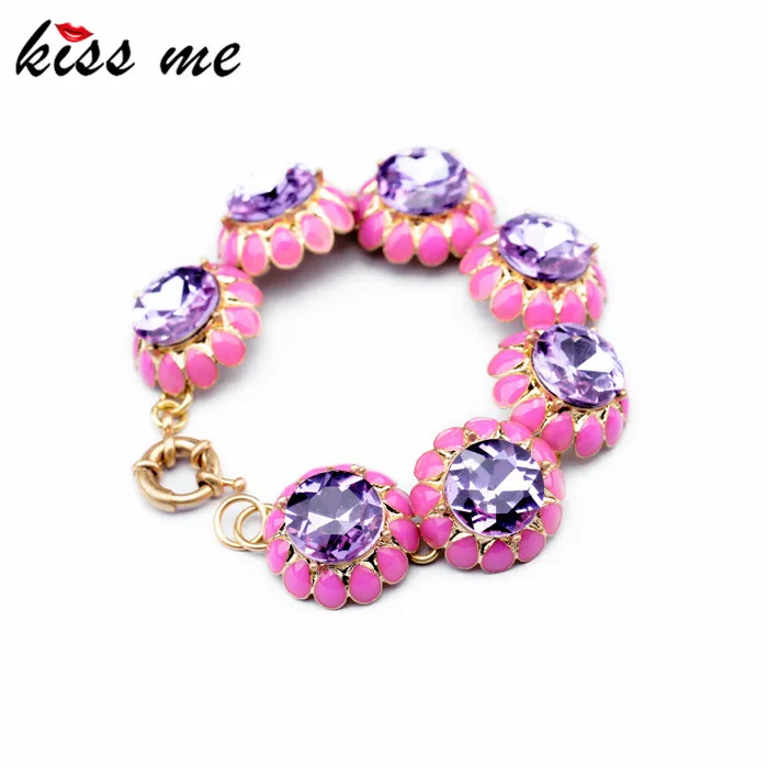 Новые стили KISS ME модные ювелирные изделия из стекла Круглый браслет с