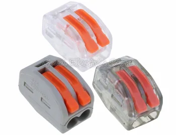 

10pcs/lot 222-412 PCT-212 PCT212 Universal Compact Wire Wiring Connector 2 pin Conductor Terminal Block Lever 0.08-2.5mm2