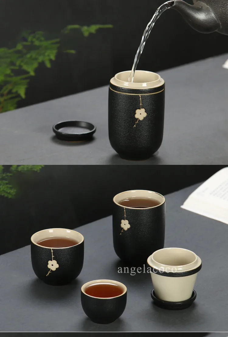 Портативный Китайский керамический чайный горшок грубая керамика путешествия чайник для связанный чай Oolong пивоварения фарфоровая чашка легко Quik чайная посуда