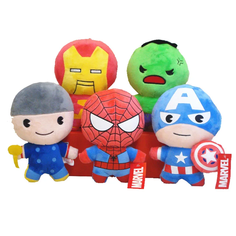 

Disney 10CM 5/pcs Dolls Stuffed Toys Marvel Avengers Spider-Man Plush Toys Captain America Dolls Toy for children