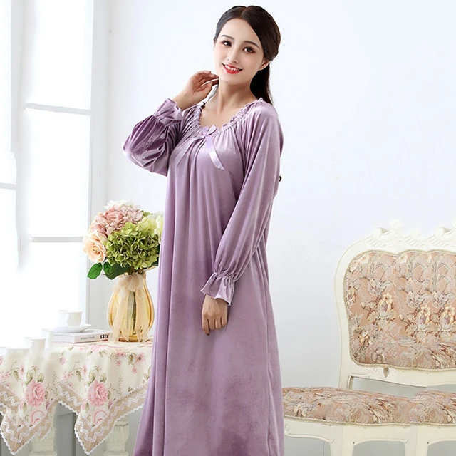 Nightgown Sleepwear Winter  Nightgowns Night Womens Winter - Autumn Nightgown  Women - Aliexpress