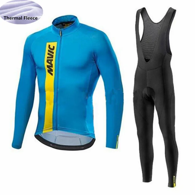 

2019 pro team Cycling Jersey set Men Long Sleeve Winter Thermal Fleece Ropa Ciclismo MTB outdoor sport Cycling Clothing
