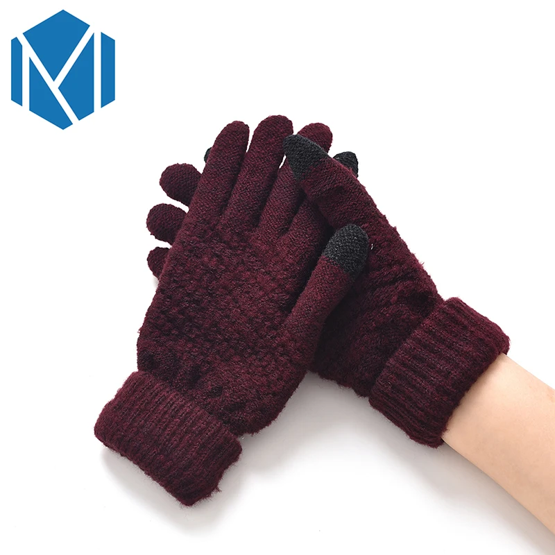 Miya Mona/Новые модные теплые вязаные перчатки высокого качества, однотонные мужские и женские перчатки на запястье, перчатки на запястье