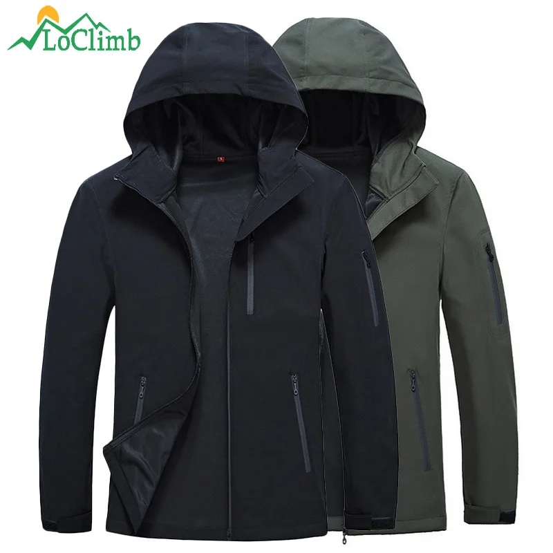 LoClimb Men's Hiking Jacket Men Spring Autumn Stretch Thin Windbreaker
