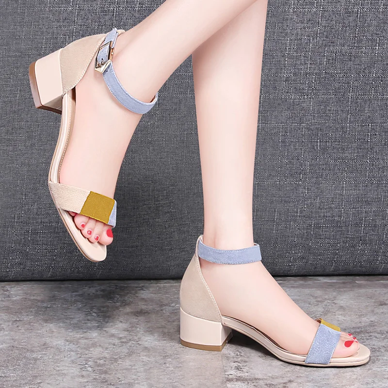 Guciheaven Women Sandals Fashion Women Shoes Square Heel Peep Toe Sandals