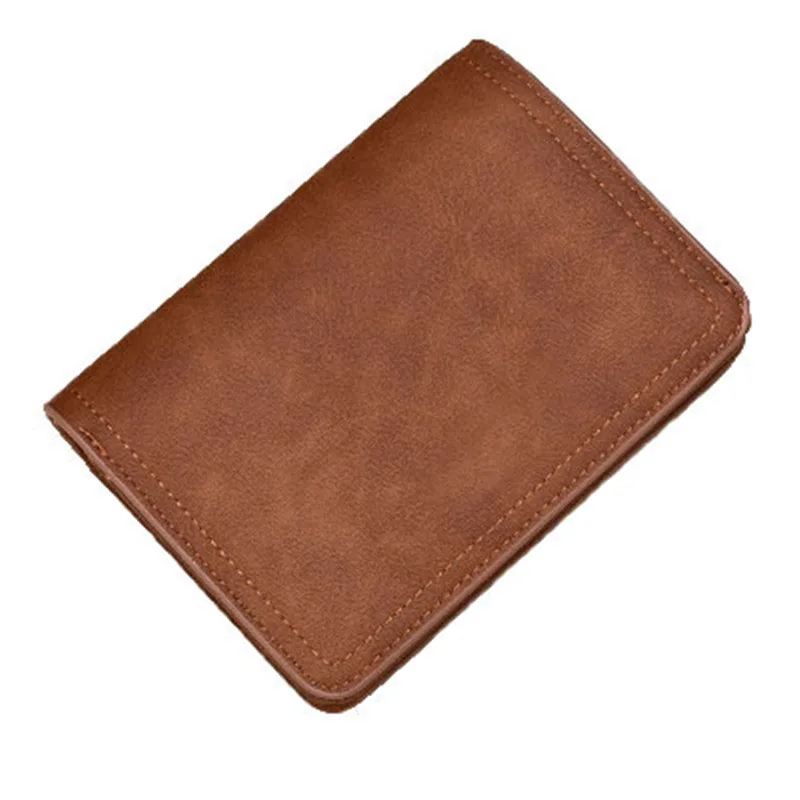 

New Zipper wallet retro frosted leather men's wallet High quality PU genuine Short paragraph multi-card buckle purse