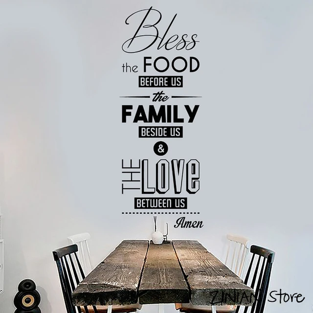 Cheap Bless the Food Prayer Quote Wall Decals Dining Room Decoration Kitchen Stickers Art Mural For Living Room Home Window Decor H277 Cheap Bless the Food Prayer Quote Wall Decals Dining Room Decoration Kitchen Stickers Art Mural For Living Room Home Window Decor H277