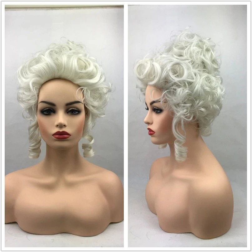 

Marie Antoinette Moonlight White Queen Court Masquerade Halloween Costume Hair Wigs + Wig Cap