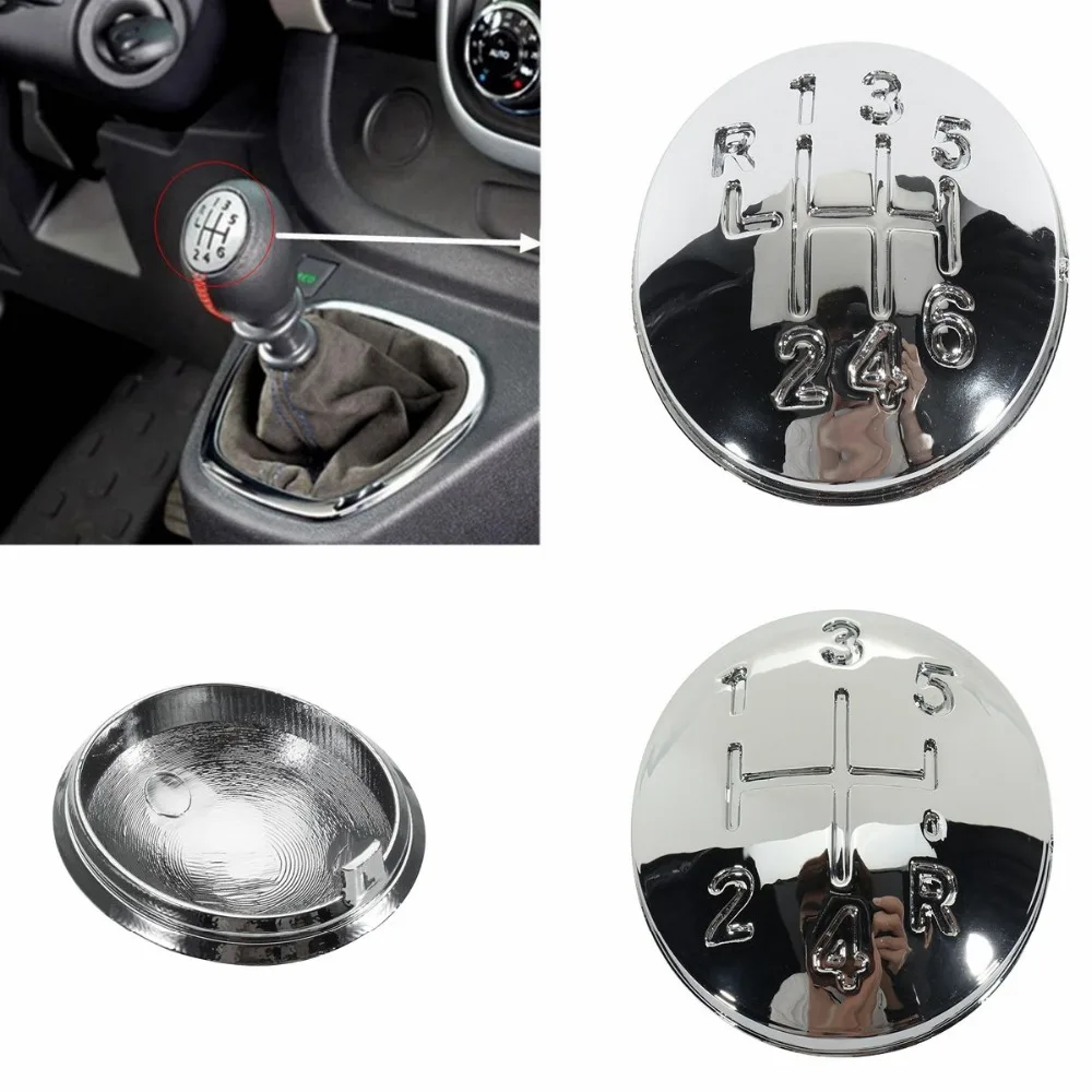

5/6 Speed Car Gear Shift Knob Cap Cover For Renault Clio Megane Scenic Twingo Chrome