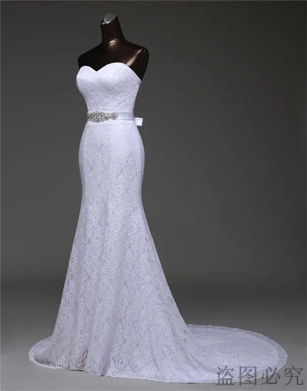Customized Beautiful Crystal belt bandage Sexy mermaid Wedding Dresses vestidos de noiva robe de mariage Bridal gown G530 2