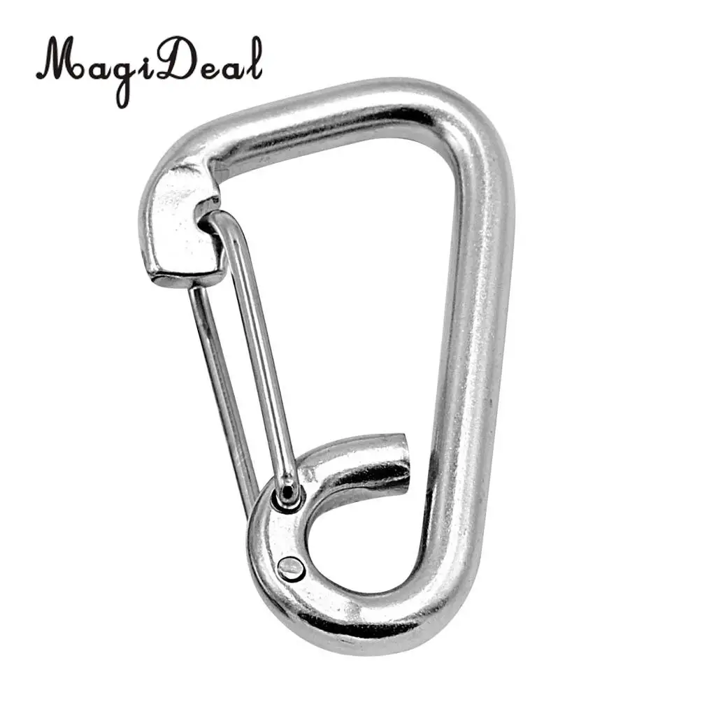 MagiDeal Durable 304 Stainless Steel Spring Hook Carabiner Clip Keychain for Camping Fishing Traveling Hiking Acce 3 Differ Size