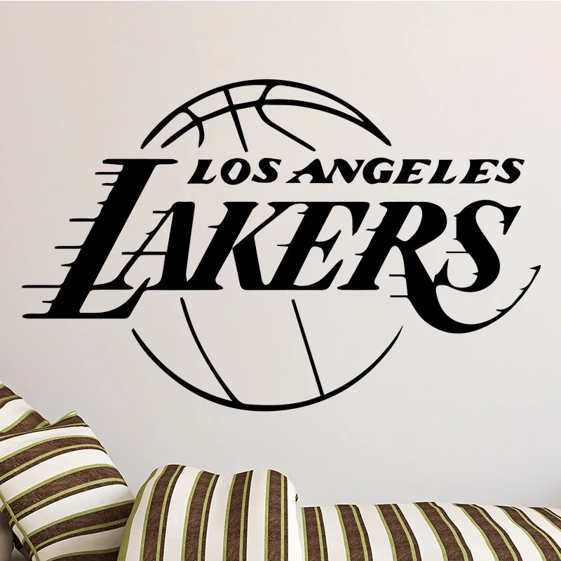 Basketball Team Design Wall Sticker for Home Decor Living Room Decoration Boys Bedroom Wall Decal Stickers Los Angeles Lakers LA