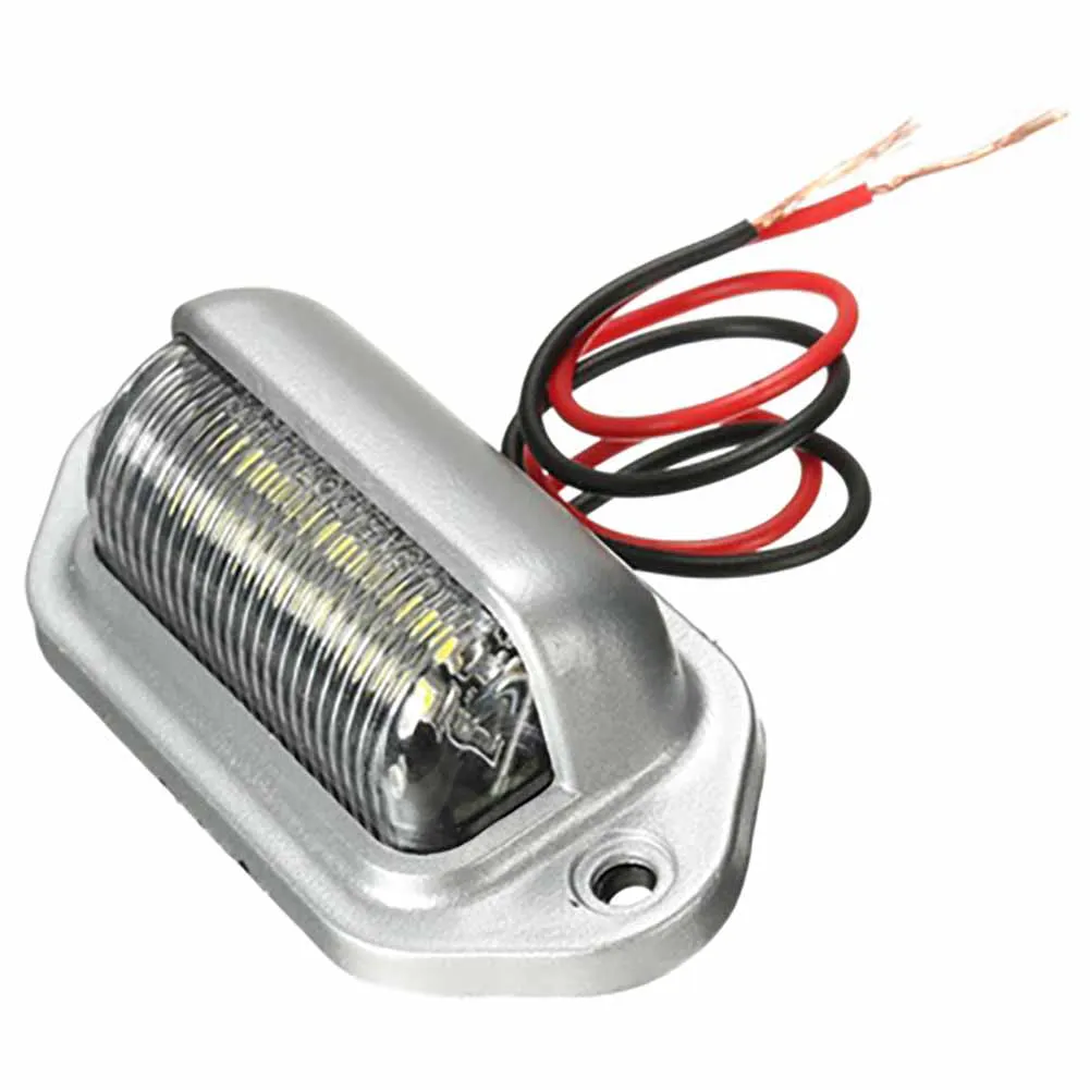 

12V Chrome 6 LED License Number Plate Tag Light Truck Trailer Interior Step Pedal Lamp Car License Plate Light