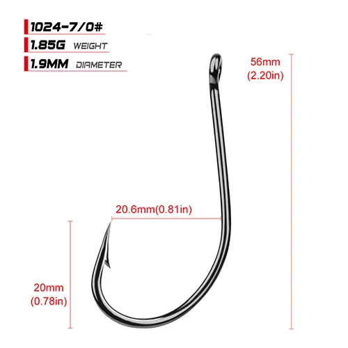 50 шт./лот рыболовный крючок Maruseigo из высокоуглеродистой стали 1024 серии 1/0#-7/0# пресноводная рыболовная наживка крючок для ловли карпа - Цвет: size7-0
