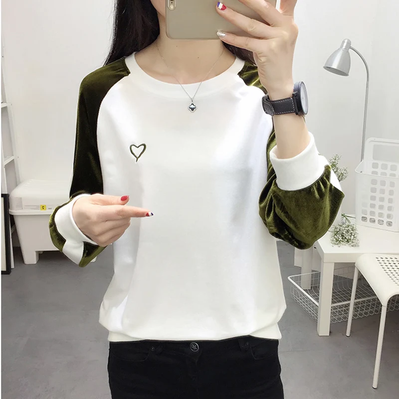 Sudadera Mujer женские толстовки с вышивкой 2018 осенняя мода длинный рукав толстовка