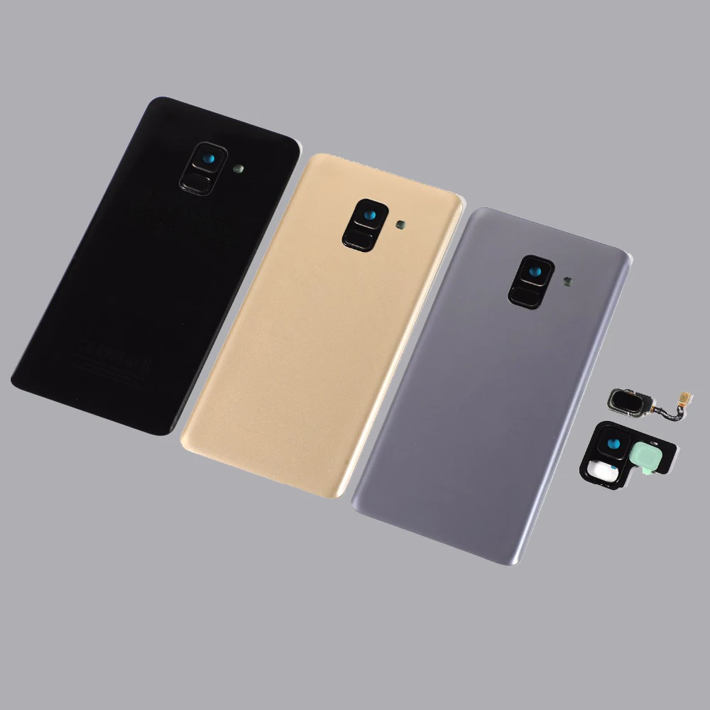 Стеклянный объектив камеры для Samsung Galaxy A8+ A8 плюс A730 A730F A730DS корпус батареи задняя крышка+ Главная Кнопка отпечатков пальцев