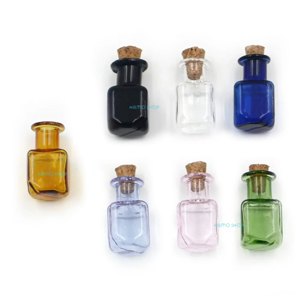 7 шт микс 7 цветов стеклянная бутылка SG2 с пробками пустая Желая Стеклянная ручная выдувная форма