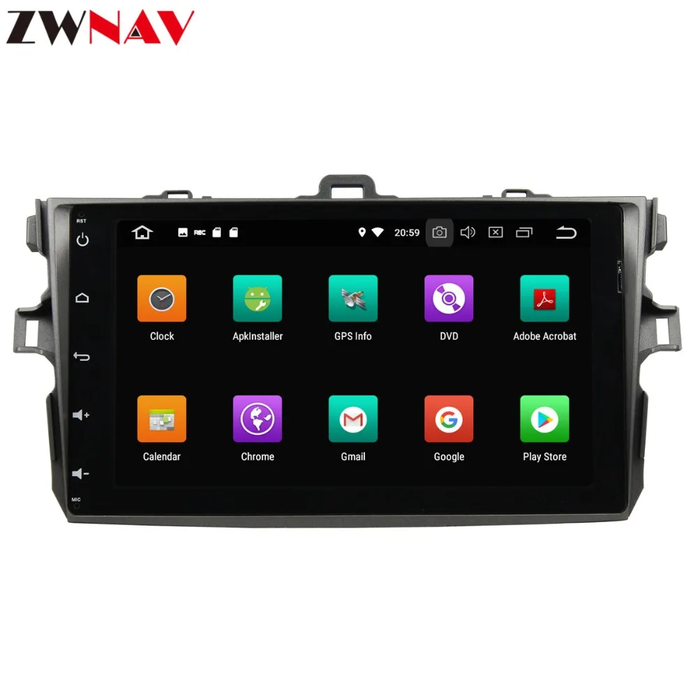 Discount ZWNAV Android 9.0 9 Inch Car DVD Player GPS navigation For TOYOTA COROLLA  2006-2011 head unit multimedia player tape recorder 3