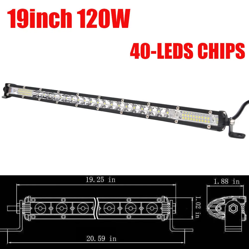 Супер тонкий 10D 2" светодиодный рабочий светильник 12V 120 Вт светодиодные панели комбинированный прожектор для Jeep ATV Лодка грузовиков фара дальнего света для трактора Бар Белый