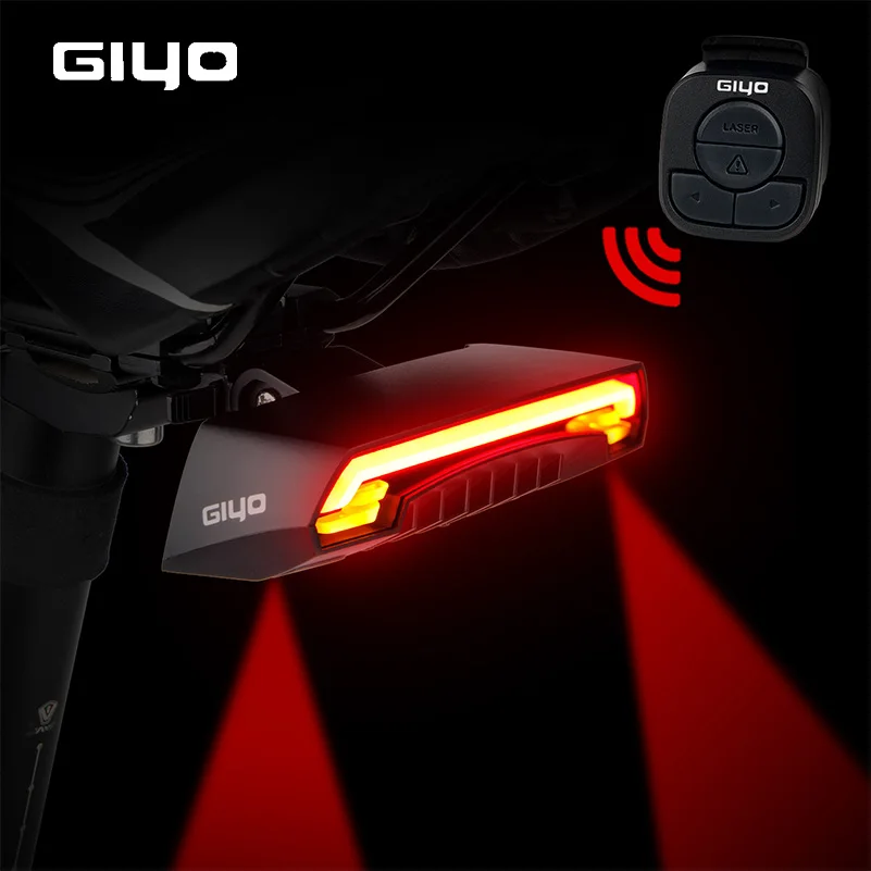 Sale GIYO Bicycle Turn Signals Light Bike Rear Tail Light Laser USB Rechargeable Mount LED Bike Light Cycling Lanterna Bicycle Lamp 1