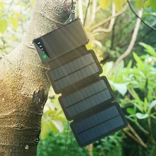 Новое складное зарядное устройство на солнечной батарее 10000 мА/ч, портативное Внешнее водонепроницаемое зарядное устройство для мобильного телефона с двумя usb-портами, светодиодный внешний аккумулятор на солнечной батарее