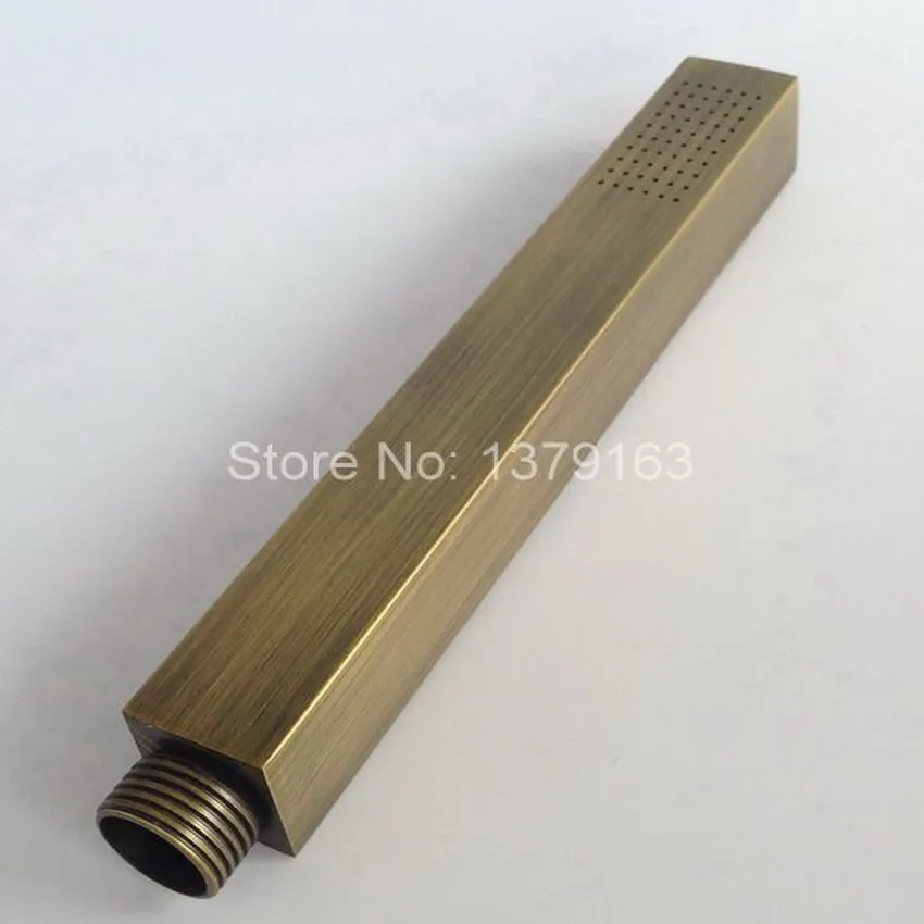 

Antique Brass Bathroom Rectangular Shape Hand Held Water Saving Shower Head ahh008