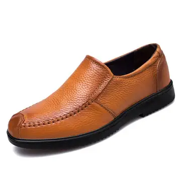 

Men Shoes Genuine Leather Moccasin Loafers Tenis Masculino Adulto Handmade Slip On Flat Boat Shoes Male Footwear Size 38-45