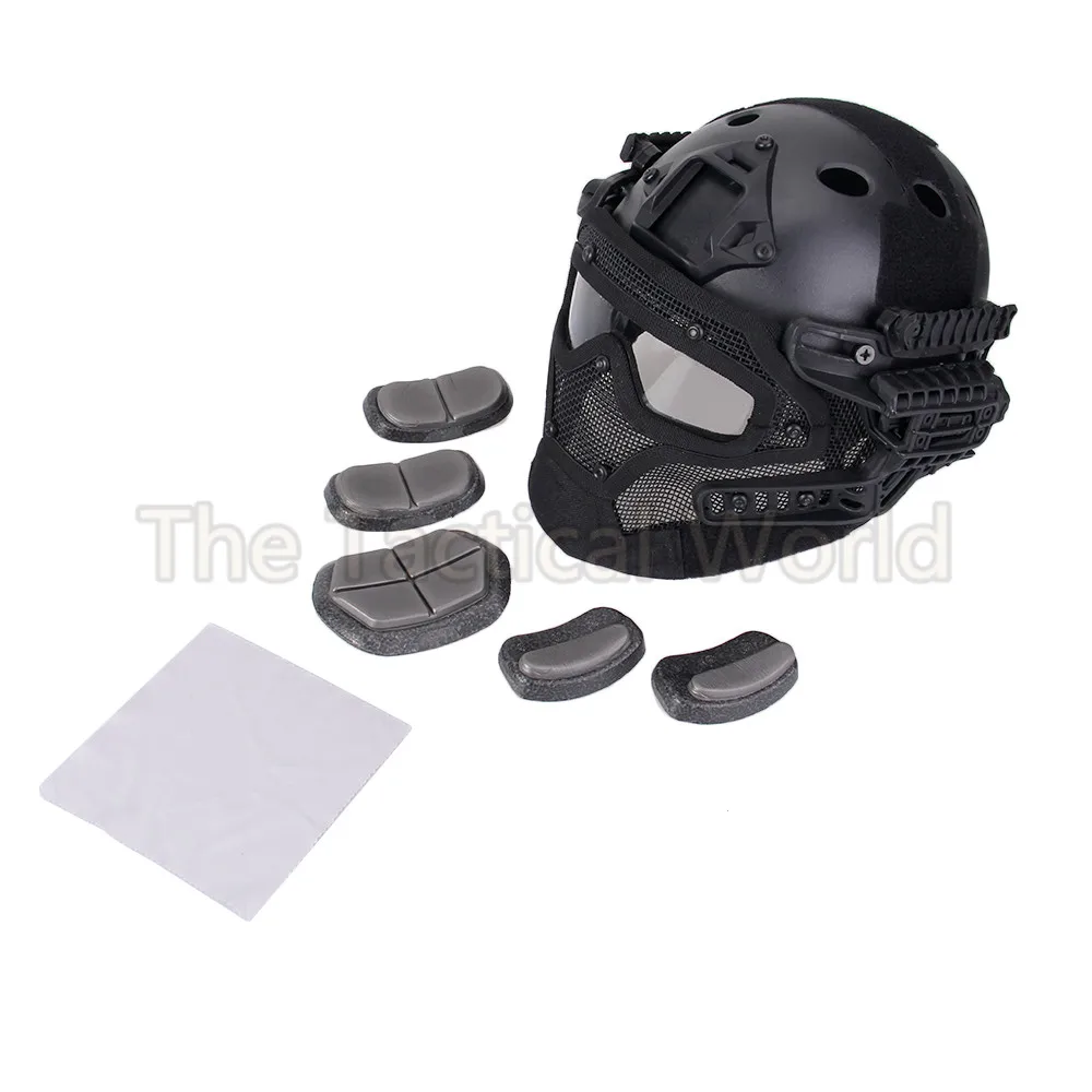 Набор для охоты G4, система, тактический страйкбол, пейнтбол, PJ шлем с общей защитой, стеклянная маска для лица, военный шлем, снаряжение