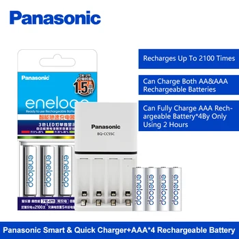 

High Quality Panasonic Charger and battery Sets 1.2V Ni-MH AAA Pre-charged Rechargeable Batteries With Fast Charger Eneloop