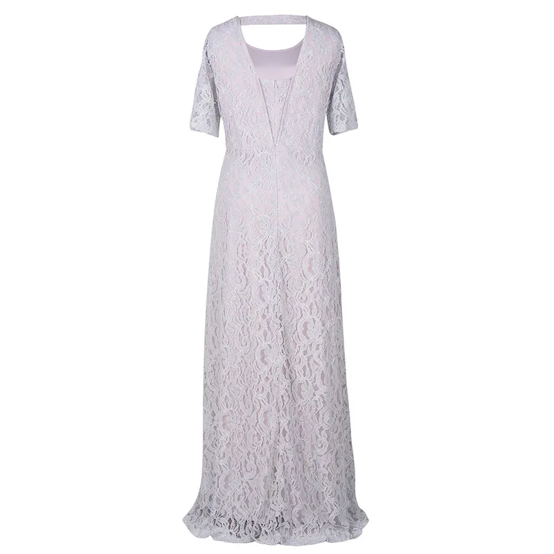 Летняя женская одежда для полных мм размера плюс, кружевное длинное вечернее платье макси с коротким рукавом, облегающие вечерние платья vestidos 8XL 9XL